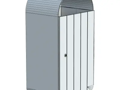 Trash Can Low-poly 3D model