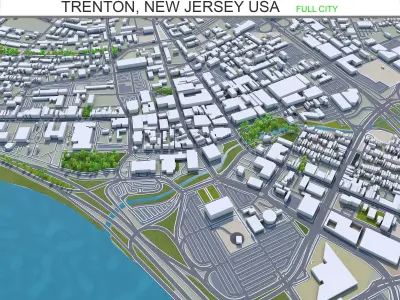 Trenton New Jersey USA 20km Low-poly 3D model