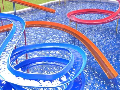 Water Slides 2 Low-poly 3D model