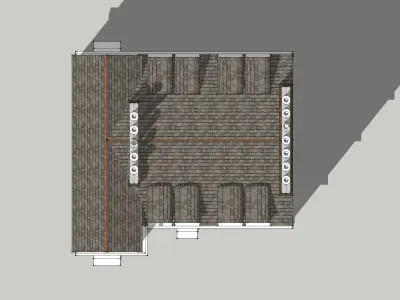 House-2 building with windows and balconies 3D model