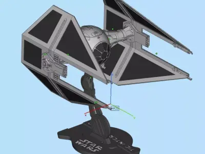 TIE INTERCEPTOR STAR WARS  3D print model