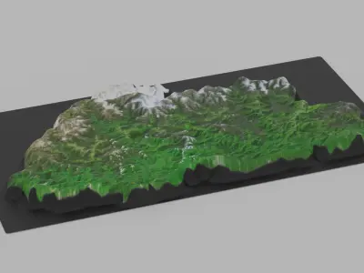 Bhutan Map Country Low-poly 3D model
