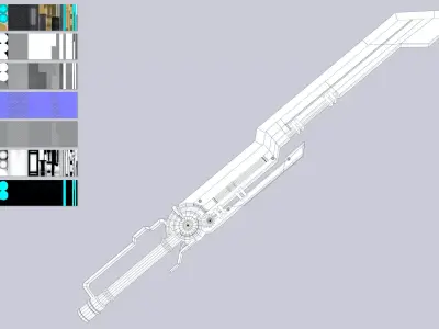 Scifi greatsword Low-poly 3D model