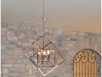 Ellenboro Light Candle Style Geometric Chandelier - 3 Colour 3D model