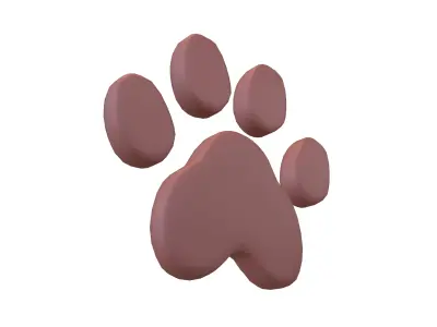 Dog Paw Print v1 002 Low-poly 3D model