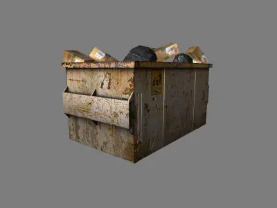 recycling bin Low-poly 3D model