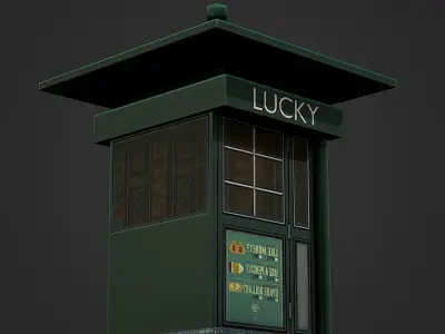 Street Kiosk Low Poly Mobile Ready Low-poly 3D model