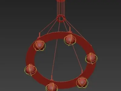 HEAVY circular chandelier with lights hanging from it 3D model