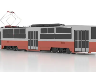 Tatra T5C5 Low Low-poly 3D model