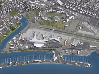 San Diego - International Airport - SAN Low-poly 3D model
