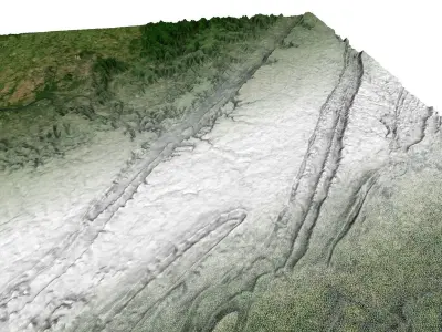 High detailed relief map of Alabama 3D model
