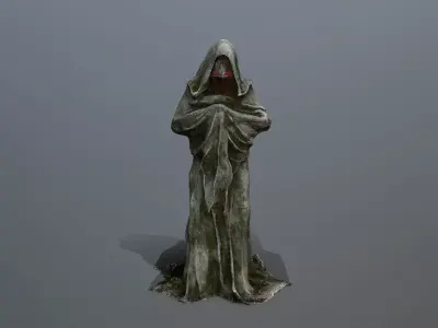 old statue Low-poly 3D model