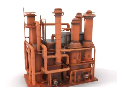Rustic Factory Complex model pack Low-poly 3D model