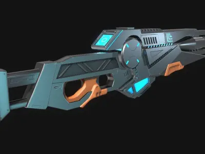 Sci-fi Gun Low-poly 3D model 18