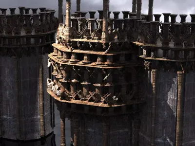 Dark Celtic Gods Tower Stones  3D model