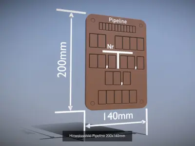 Hinweisschilder in 200x140mm und 200x250mm 3D Model Pack