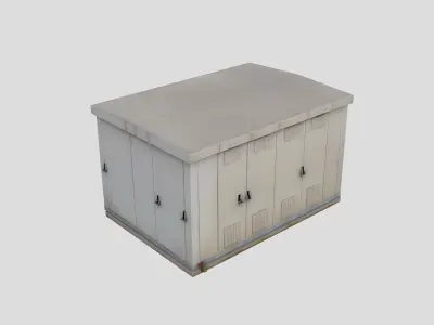 Electrical substation Low-poly 3D model