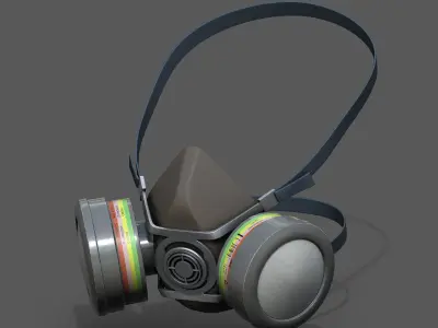 Gas mask helmet 3d safety isolated fantasy human  Low-poly 3D model