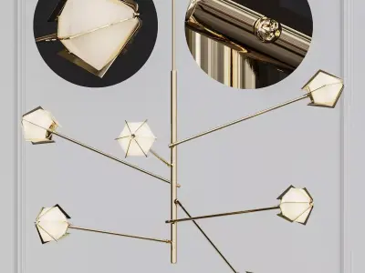 Welles Long Chandelier Loft Concept 3D model