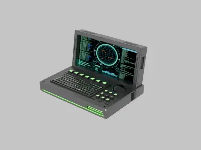 Sci-Fi Computer Workstation 3D model