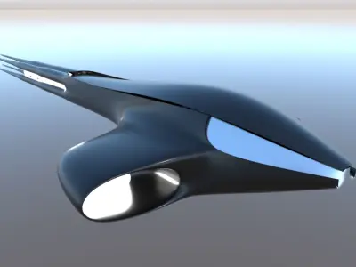 Spaceship Sci-fi 3D Low-poly 3D model
