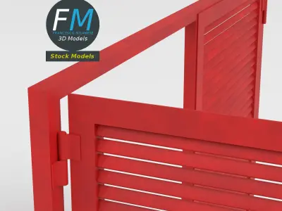 Two-panel vintage metal shutter 3D model