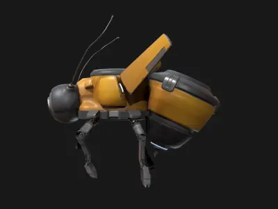 Stylized bee drone Low-poly 3D model