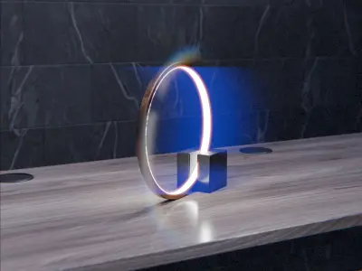 Simple Circular Led Lamp Free low-poly 3D model