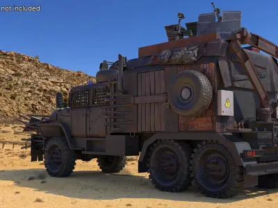  Post-Apocalyptic War Truck with Heavy Armor 