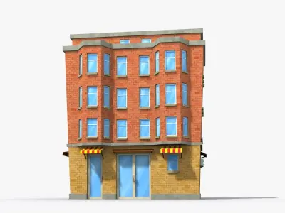 Cartoon Building x27 Low-poly 3D model
