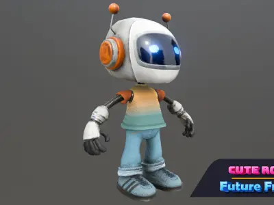 Cute Robot 01 Future Friends Low-poly 3D model