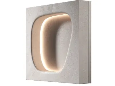 Modular niches in the wall with lighting Built-in shelves 3D model