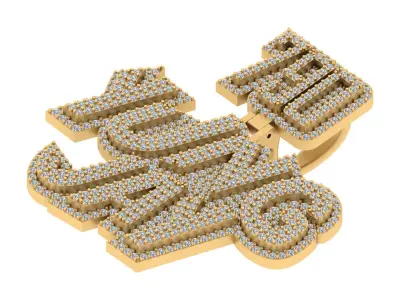 Custom Iced-Out Dual Nameplate Pendant  3D print model