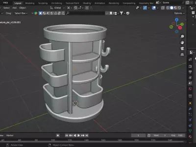 Floor-Standing Tower Organizer 3D print model
