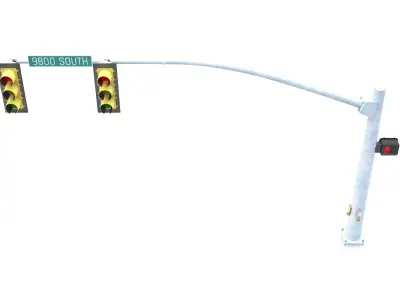 Street Light with Traffic 03 Low-poly 3D model