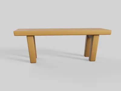 Cartoon Benches Collection Low-poly 3D model