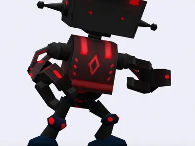 3DRT Chibii-robot 08 Low-poly 3D model