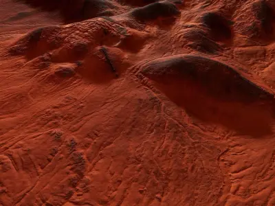 Mars Planet Terrain Mountains Landscape Desert Valley PBR 01 Low-poly 3D model