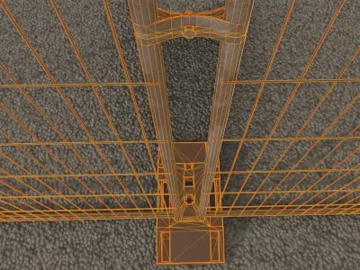 Plastic Bases Construction Fence Array-Setup Low-poly 3D model