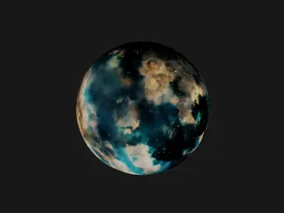 HDRI Panoramic Sky - VR 360 starfield extreme outer space nebula Low-poly 3D model