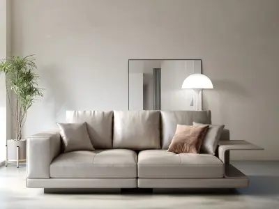 Pixels and Flowers living room interior scene 3D model