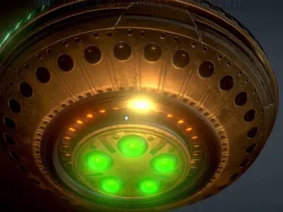 UFO Type 8 Animated and Game Ready Low-poly 3D model