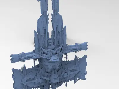 Halo Forerunner Inspired Energy Pilon Generators 2 versions 3D model