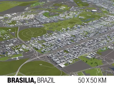Brasilia Brazil 50x50km 3D model
