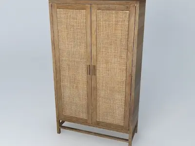 Crate and Barrel Blake Grey Wash 2Door Cabinet Free 3D model