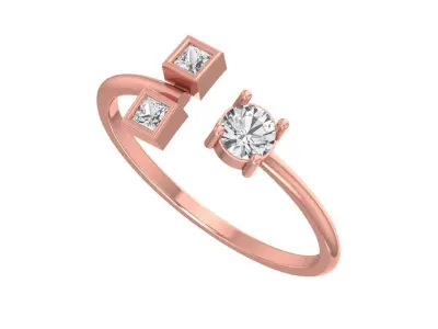 Three Stone Light Weight Band Ring 3D print model purchase