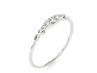 Light Minimalist Diamond Ring 3D print model