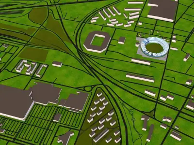 Buenos Aires City of Argentina 3d model 2020 July data Low-poly 3D model