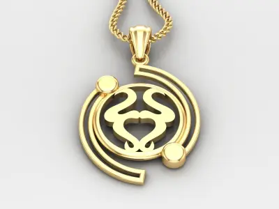 Galaxy Taurus Light Gold Pendant Version 8 3D print model