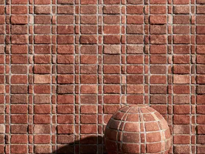Brick-02-PBR-Seamless brick wall with ball Texture